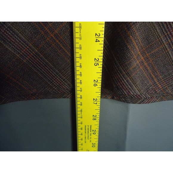 Christopher & Banks Brown Plaid Knee Length Skirt Side Zip Womens Size 12 Petite - Picture 6 of 7